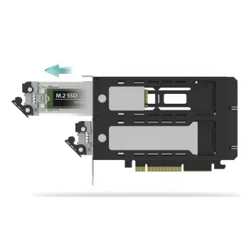 Icy Dock ExpressSlot Elite MB842MP-B — PCIe karstās maiņas 2,5 collu diska slots, melns/sudrabs