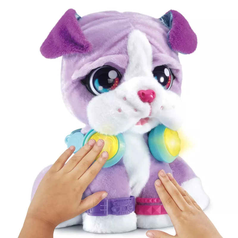 VTech KidiFriends DJ BeatBoxer mīkstā rotaļlieta ar balss ierakstu un automātisku izslēgšanos, daudzkrāsaina