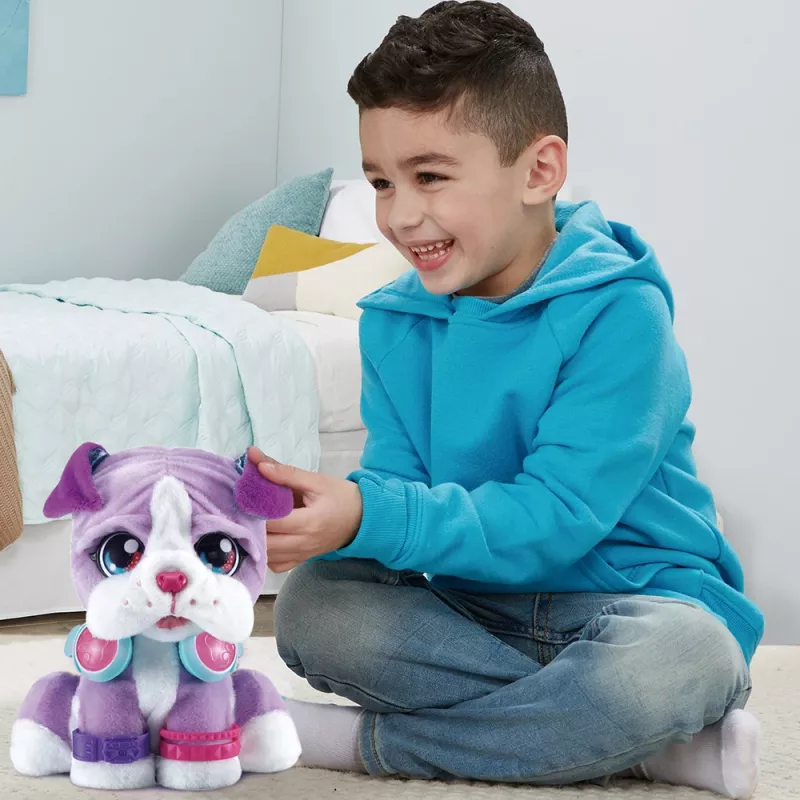 VTech KidiFriends DJ BeatBoxer mīkstā rotaļlieta ar balss ierakstu un automātisku izslēgšanos, daudzkrāsaina