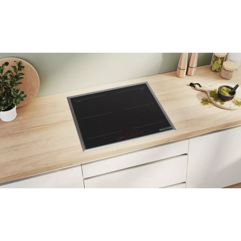 Bosch Serie 6 PVQ645HB1E Iebūvējamā indukcijas plīts virsma 60 cm, 4 zonas, melna