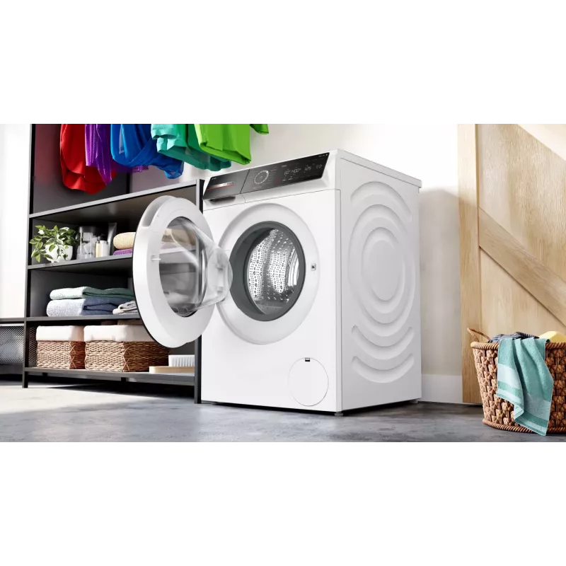 Bosch Serie 8 WGB244A40 veļas mazgājamā mašīna, priekšējā ielāde, 9 kg, 1257 RPM, balta