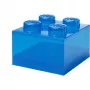 Uzglabāšanas kaste Room Copenhagen LEGO Storage Brick 4 Top Lid Glitter — zila/caurspīdīga
