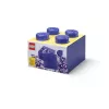 Uzglabāšanas kaste Room Copenhagen LEGO Storage Brick 4 Top Lid Glitter — violeta/caurspīdīga