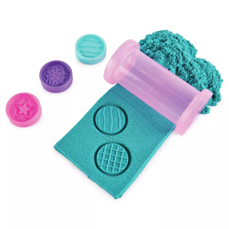 Kinetic Sand Shimmer Unicorn Bake Shoppe komplekts, 16oz (Shimmer Teal un Pink Neon), 8 vienradža rīki, sensoriskā rotaļlieta bērniem no 3 gadu vecuma