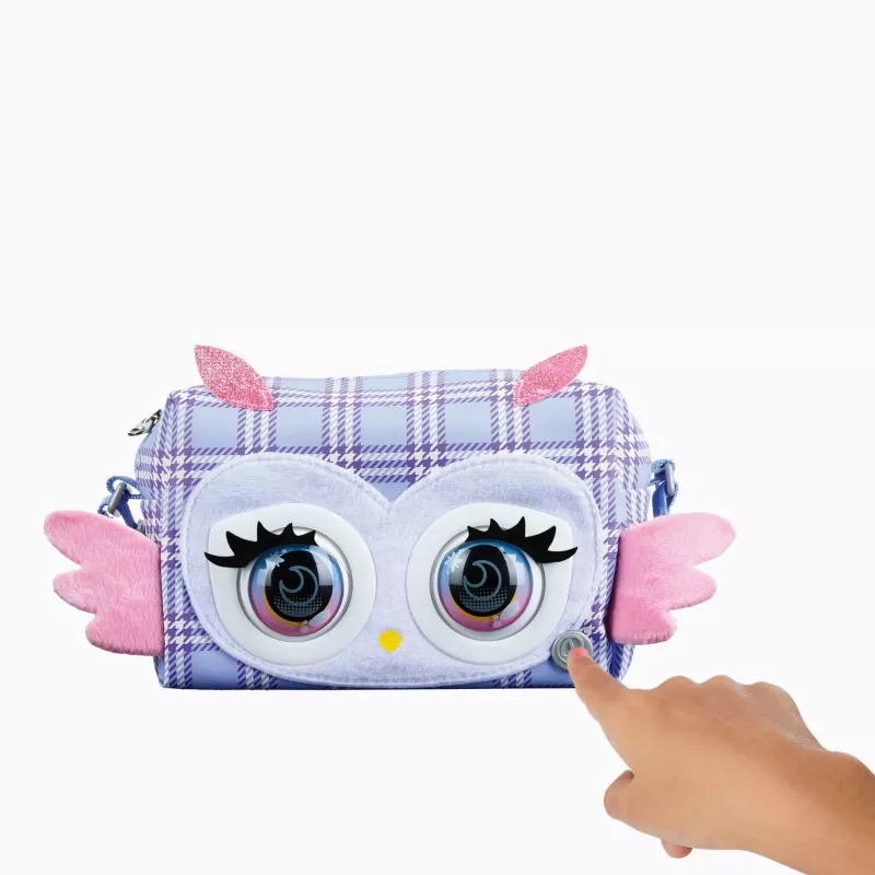Purse Pets Print Perfect Hoot Couture Pūce - Interaktīva Rotaļlieta un Rokassomiņa ar vairāk nekā 30 Skaņām un Reakcijām, Meiteņu Rotaļlietas no 5 Gadiem