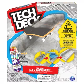 Tech Deck DIY Betona Atkārtoti Lietojams Modelēšanas Komplekts ar Ekskluzīvu Enjoi Pirkstu Dēli, Sliedi, Veidnēm, Skatparķa Komplekts, Bērnu Rotaļlieta Zēniem un Meitenēm no 6 Gadiem