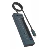 USB centrmezgls icybox IB-HUB1450-C31 — 10 porti, USB 3.2