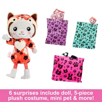 MATTEL Barbie Cutie Reveal lelle — 139 mm, plastmasa un audums, 3+ gadi