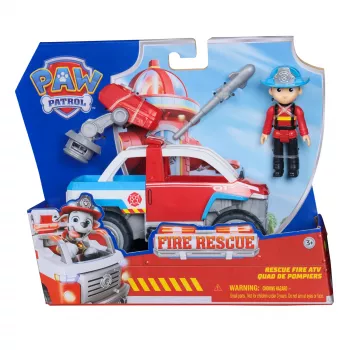 Spin Master Paw Patrol Fire Rescue Ridera glābšanas kvadracikls ar drona palaidēju un Ridera figūriņu