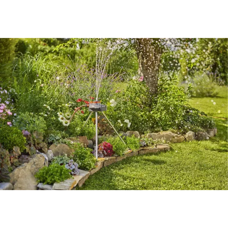 GARDENA 18735-20 lietussarga statīvs sprinkleriem, melns, nerūsējošais tērauds/plastmasa