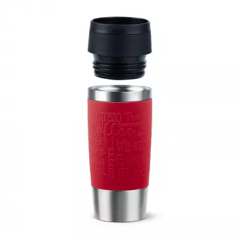 EMSA Travel Mug Classic N2020400 ceļojumu krūze 360 ml, melna, sarkana, nerūsējošais tērauds
