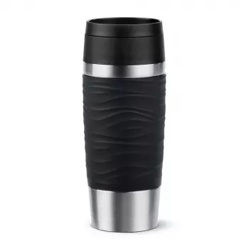 EMSA Travel Mug Waves 360 ml melna nerūsējošā tērauda ceļojumu krūze