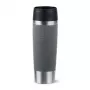 Ceļojumu krūze EMSA Classic Grande 500 ml — Pelēks Nerūsējošais tērauds, Silikona pārvalks, Polipropilēna vāks, Ø 8.3 cm × 240 mm