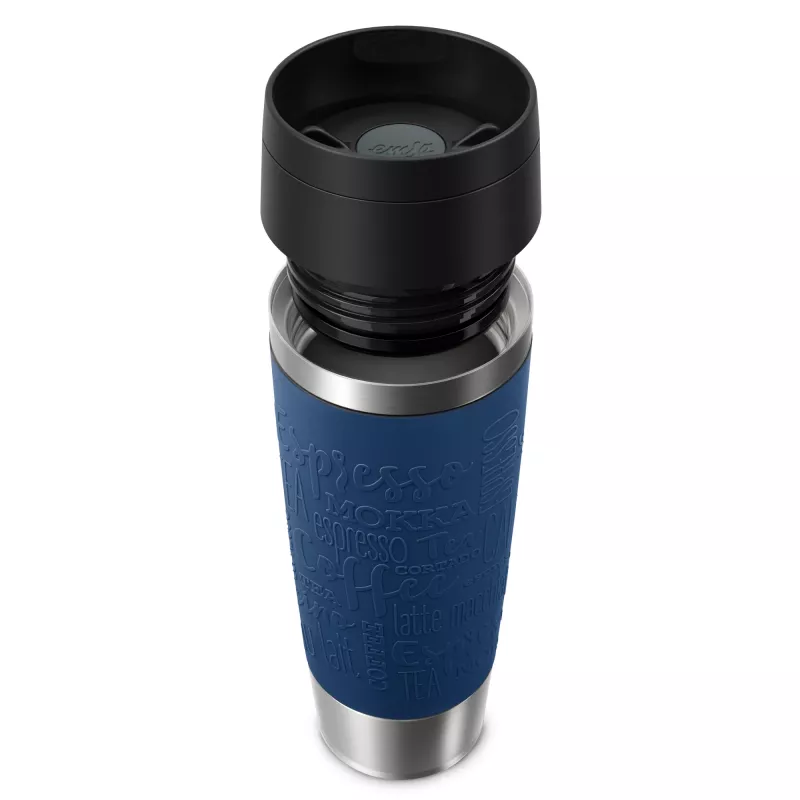 EMSA Travel Mug Classic N2022100 ceļojumu krūze 500 ml, melna, zila, nerūsējošais tērauds