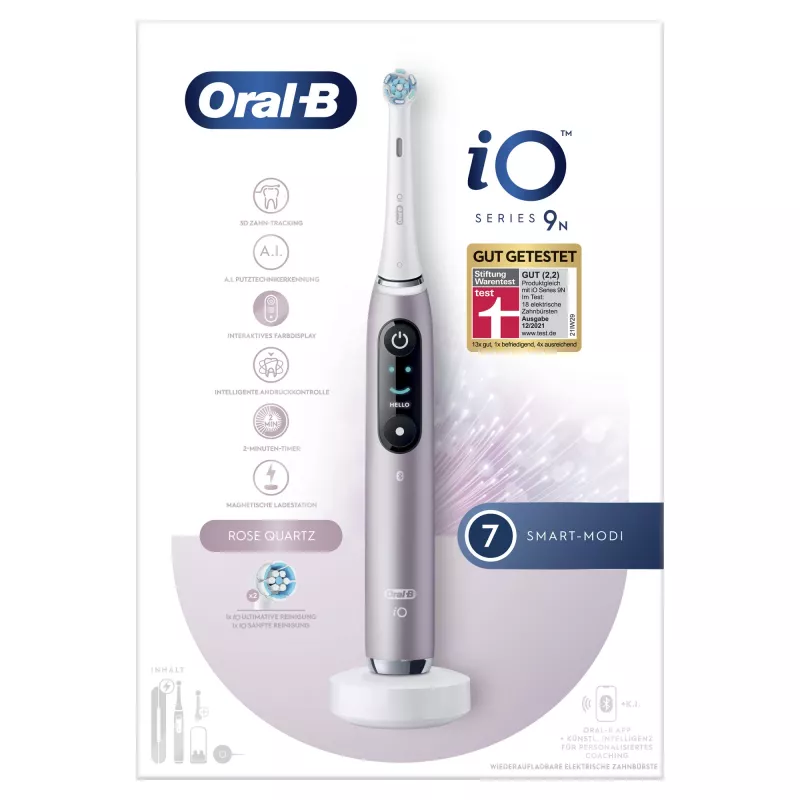 Oral-B iO Series 9n pieaugušo rotējošā-oscilējošā zobu birste, roza