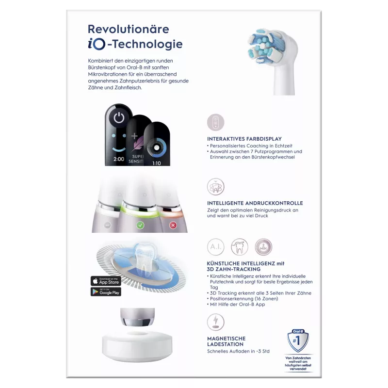 Oral-B iO Series 9n pieaugušo rotējošā-oscilējošā zobu birste, roza