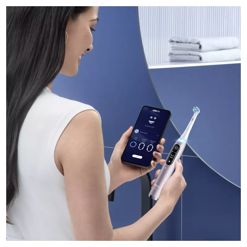 Oral-B iO Series 9n pieaugušo rotējošā-oscilējošā zobu birste, roza