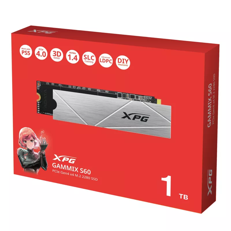 ADATA GAMMIX S60 1 TB M.2 PCIe 4.0 NVMe SSD disks