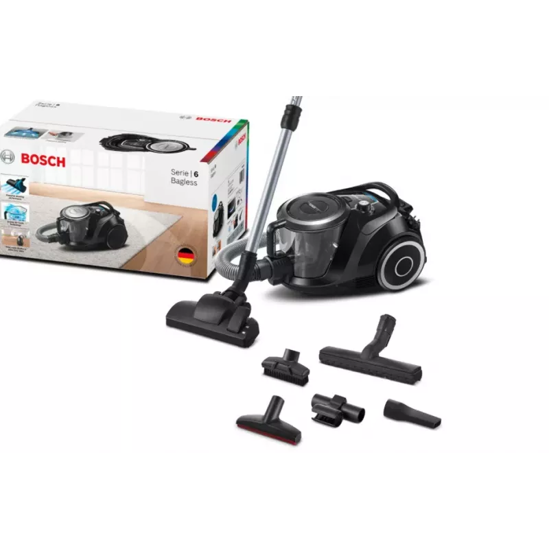 Bosch Serie 6 BGC41XSIL putekļsūcējs 2.4 L cilindrisks sausai tīrīšanai 700 W bez maisa