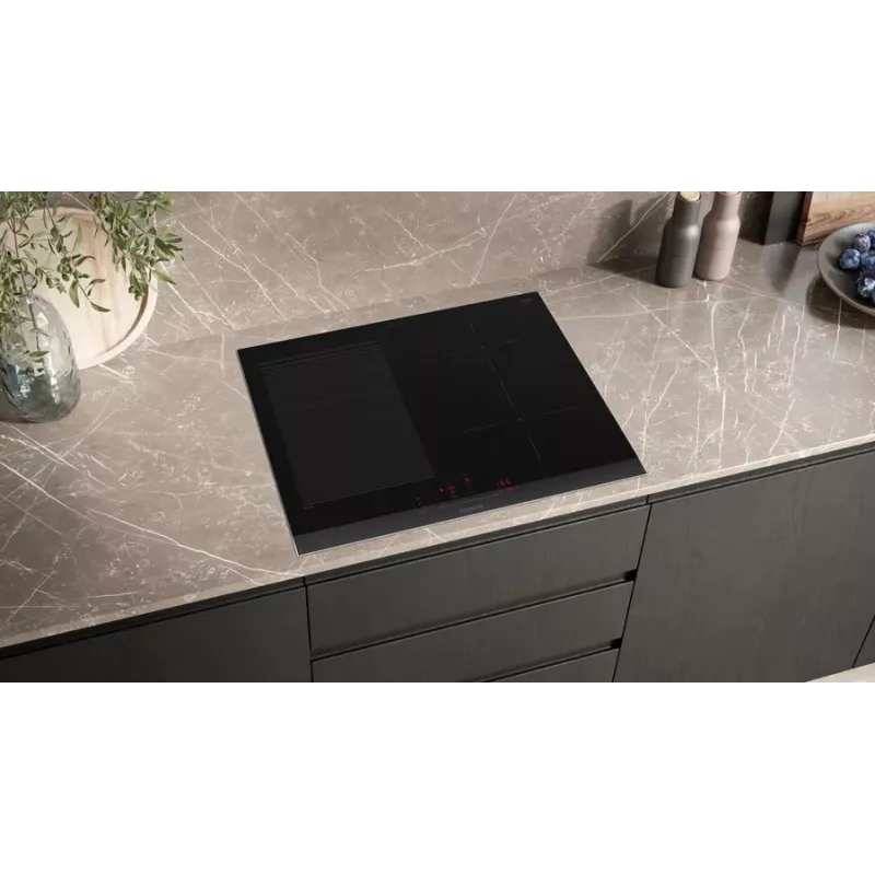 Siemens iQ700 EX675HEC1E iebūvējamā indukcijas plīts virsma, melna, 60 cm, 4 zonas