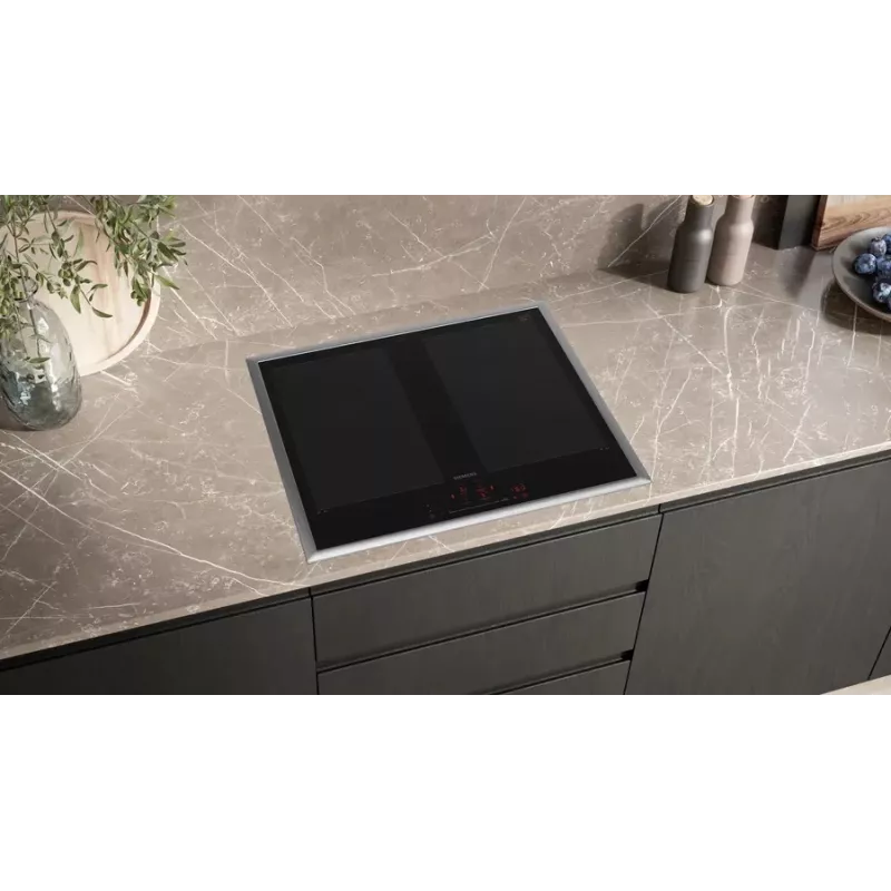 Siemens iQ700 EX645HXC1E indukcijas plīts virsma, iebūvējama, 60 cm, 4 zonas, melna