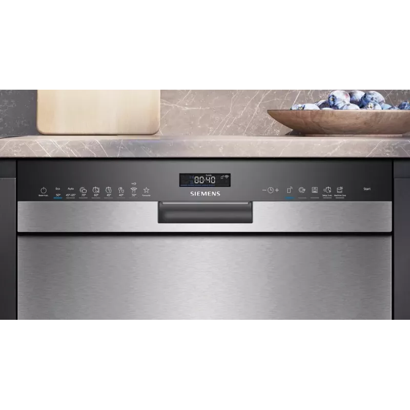 Siemens iQ500 SN45ZS07CE trauku mazgājamā mašīna, iebūvējama zem letes, 14 komplekti