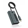 ICY BOX IB-HUB1454-C31 USB 3.2 Gen 1 (3.1 Gen 1) Type-C 10000 Mbit/s Zils, Pelēks