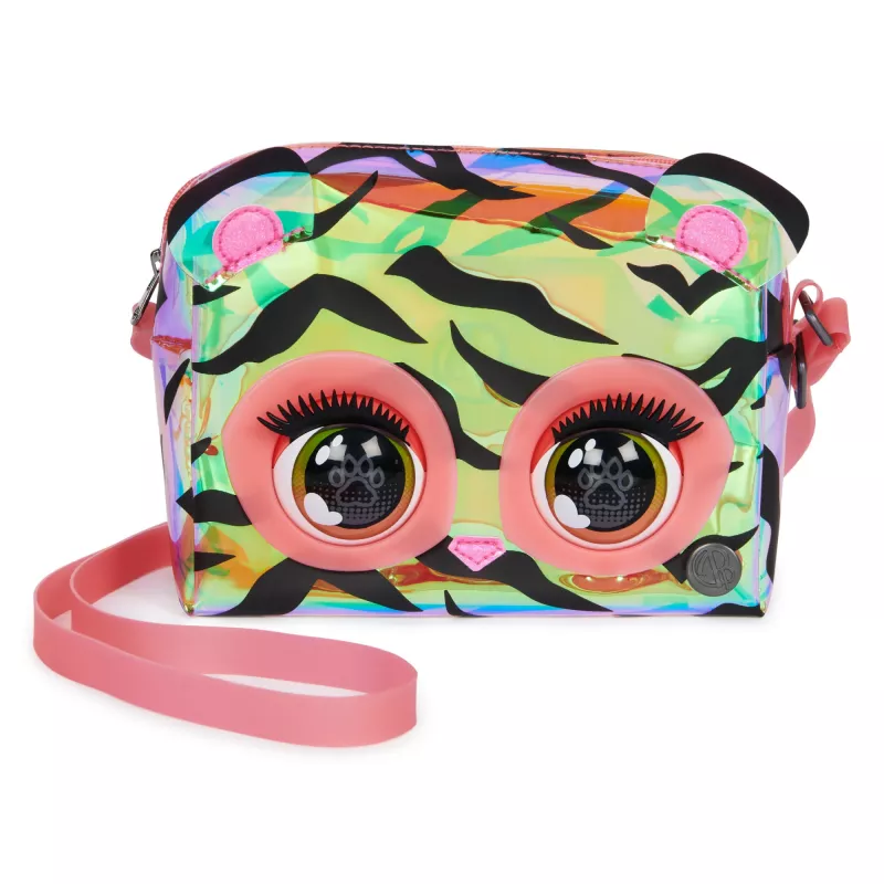 Purse Pets Purrisma Interaktīvā Tīģera Rotaļlieta un Crossbody Soma, vairāk nekā 30 Skaņas un Reakcijas, Bērnu Rotaļlietas Meitenēm un Pusaudzēm