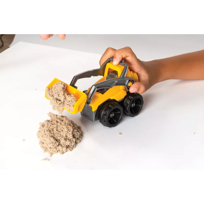 Kinetic Sand Dig N' Demolish komplekts ar 1lb rotaļu smiltīm un rotaļu kravas auto, sensorās rotaļlietas bērniem no 5 gadu vecuma