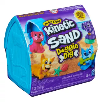 Kinetic Sand Doggie Dig komplekts ar veidni, daudzkrāsains, no 5 gadiem