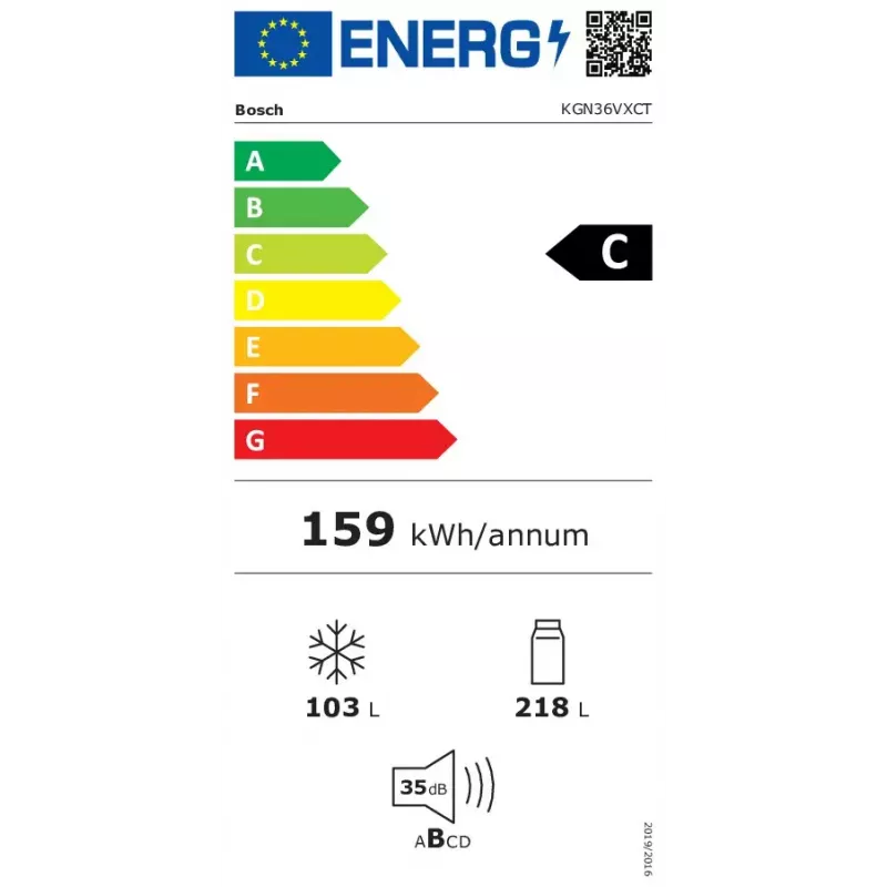 Bosch Serie 4 KGN36VXCT ledusskapis ar saldētavu Brīvstāvošs 321 L Nerūsējošais tērauds
