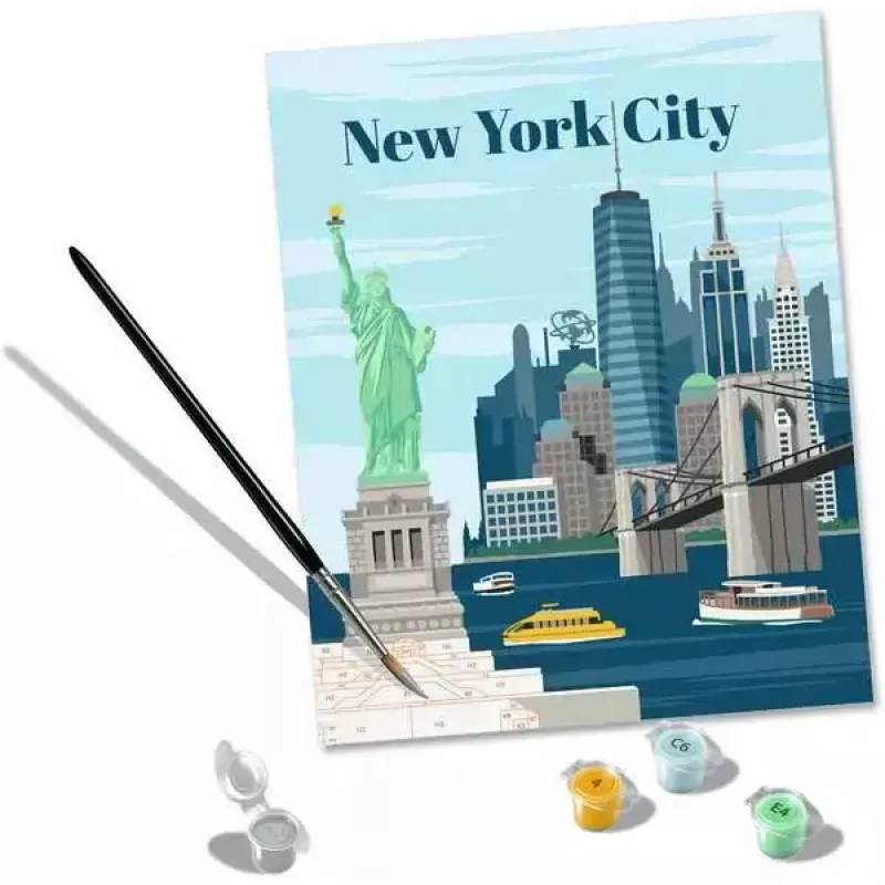 Krāsošanas komplekts Ravensburger CreArt — Krāsainā Ņujorka (krāso pēc numuriem)
