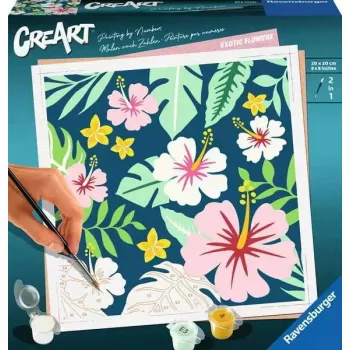 Krāsošanas komplekts Ravensburger CreArt – Eksotiskie augi (modelis 23729) krāso pēc numuriem