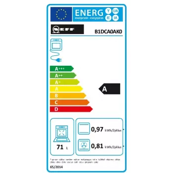 NEFF BX16B gatavošanas iekārtu komplekts — Zonas indukcijas plīts (4 zonas) + Elektriskā cepeškrāsns (71 L), Stikla keramika, Melns
