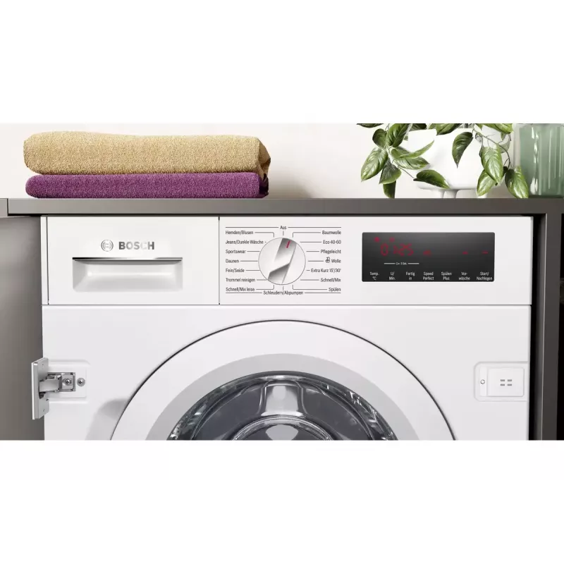 Bosch Serie 8 WIW28443 veļas mazgājamā mašīna, priekšējā ielāde, 8 kg, 1400 apgr./min, balta