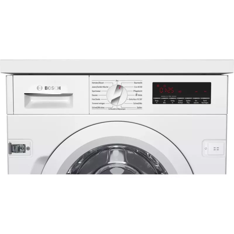 Bosch Serie 8 WIW28443 veļas mazgājamā mašīna, priekšējā ielāde, 8 kg, 1400 apgr./min, balta