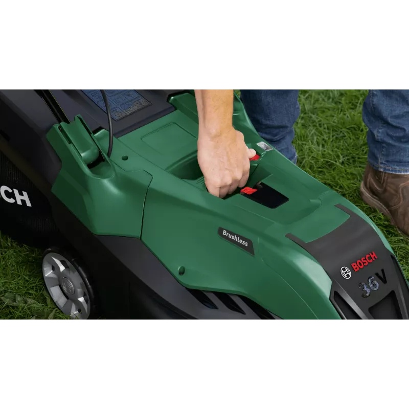 Bosch AdvancedRotak aizmugures stumjamais zāles pļāvējs, akumulatora, zaļš