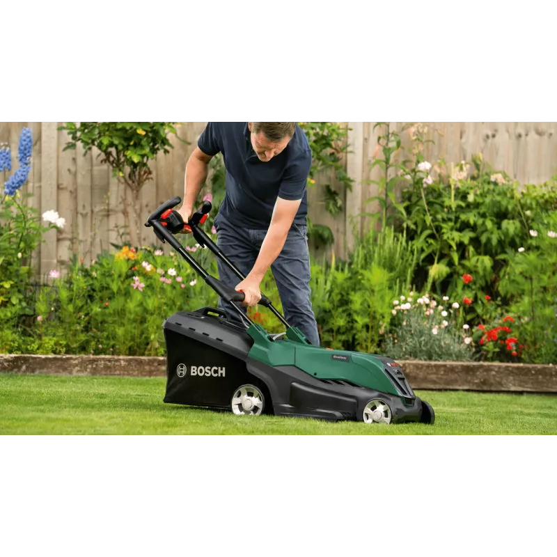 Bosch AdvancedRotak aizmugures stumjamais zāles pļāvējs, akumulatora, zaļš