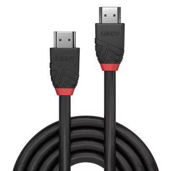 Lindy 1m High Speed HDMI kabelis, Black Line, 1 m, HDMI Type A (Standard), HDMI Type A (Standard), 4096 x 2160 pikseļi, 18 Gbit/s, Melns