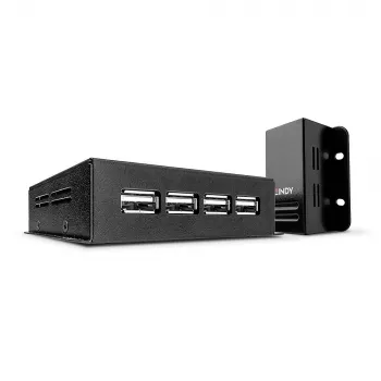 Lindy 50m 4 Portu USB 2.0 Cat.6 Pagarinātājs, tīkla raidītājs un uztvērējs, 50 m, 480 Mbit/s, Cat5, Cat5e, Cat6, NS1021, fosfora bronza