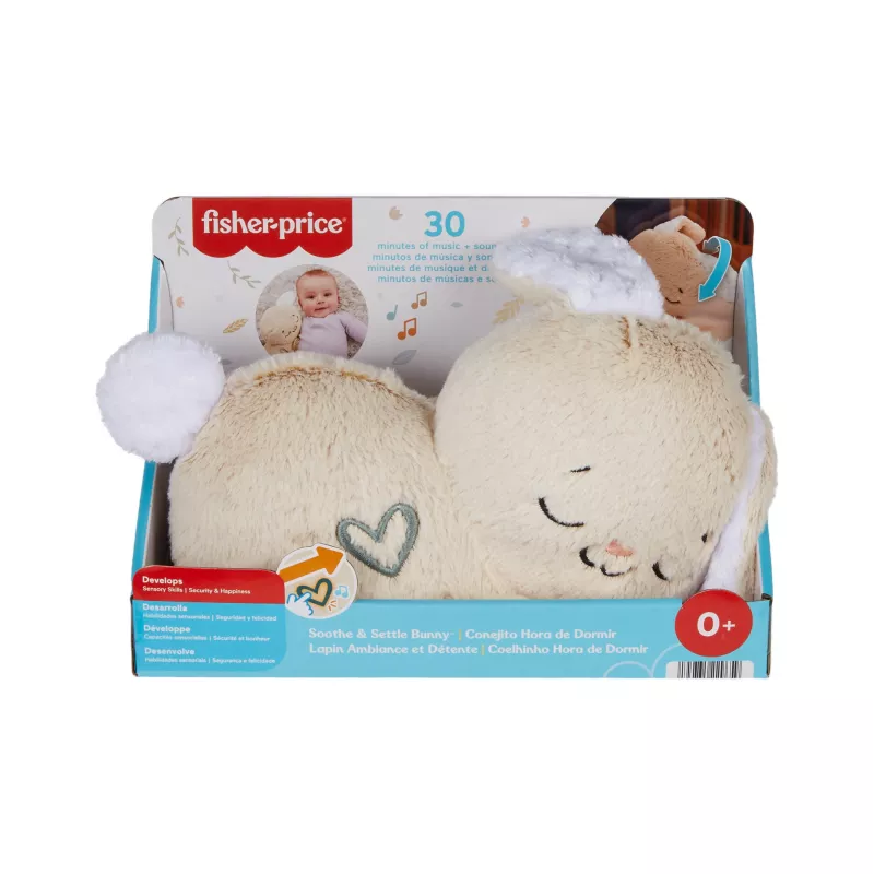 Fisher-Price Soothe & Settle Bunny mīkstā rotaļlieta ar skaņu un kustību