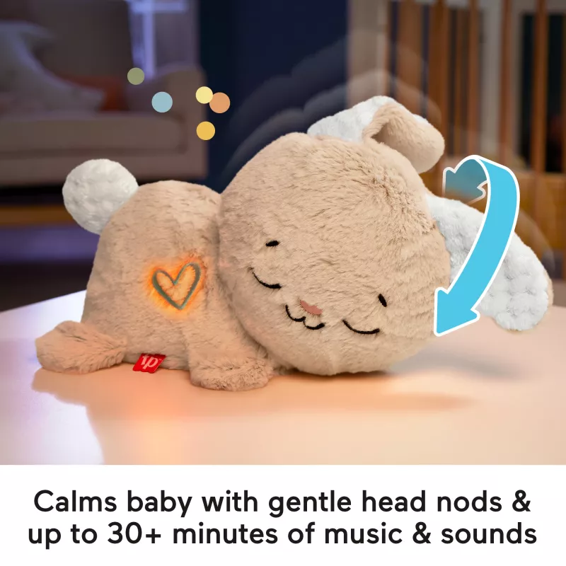 Fisher-Price Soothe & Settle Bunny mīkstā rotaļlieta ar skaņu un kustību