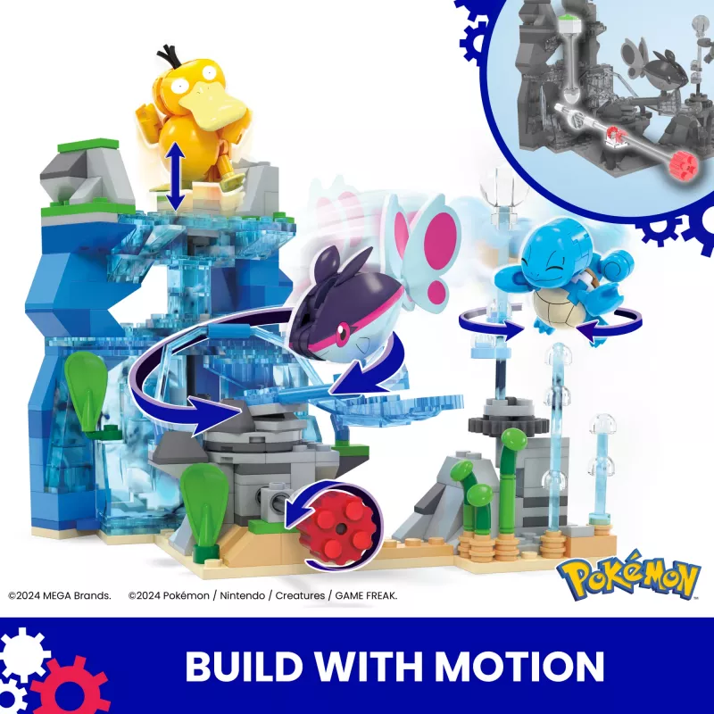 MEGA Pokémon Ūdens piedzīvojumu būvēšanas komplekts ar 3 figūriņām (319 gab.) bērniem