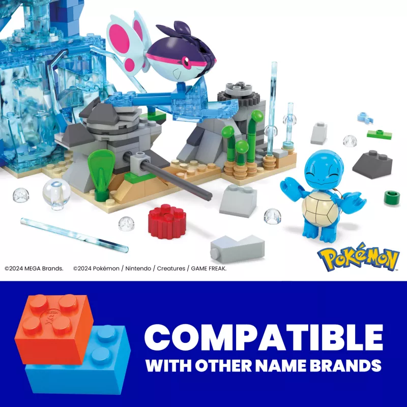 MEGA Pokémon Ūdens piedzīvojumu būvēšanas komplekts ar 3 figūriņām (319 gab.) bērniem