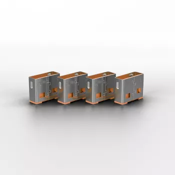 USB portu bloķētājs Lindy 4 gab. komplekts, oranžs