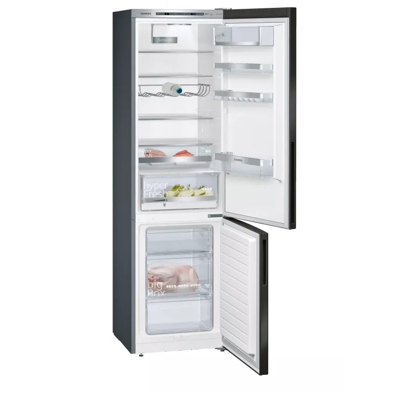 Siemens iQ500 KG39E8XBA ledusskapis-saldētājs Brīvstāvošs 343 L Melns, Nerūsējošais tērauds