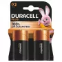 Duracell Plus 100 D baterija, sārma, D izmērs, 1,5 V, 2 gab.