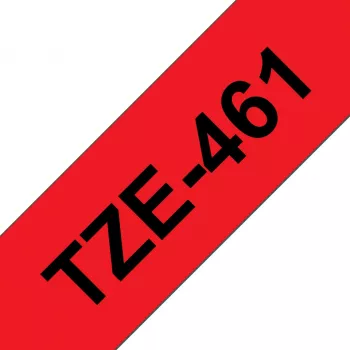 Laminēta lente Brother TZe461 36mm Melns uz Sarkana
