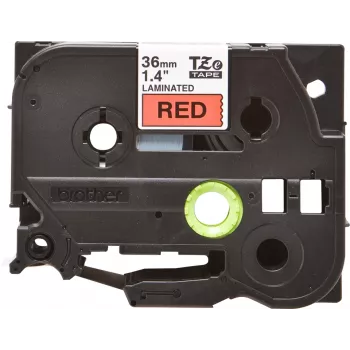 Laminēta lente Brother TZe461 36mm Melns uz Sarkana