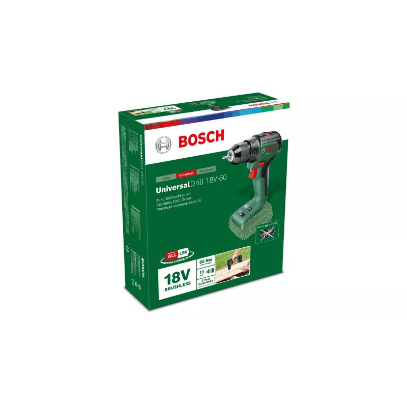 Bosch Universal Drill 18V-60 1900 RPM Bezatslēgas 1.3 kg Melns, Zaļš